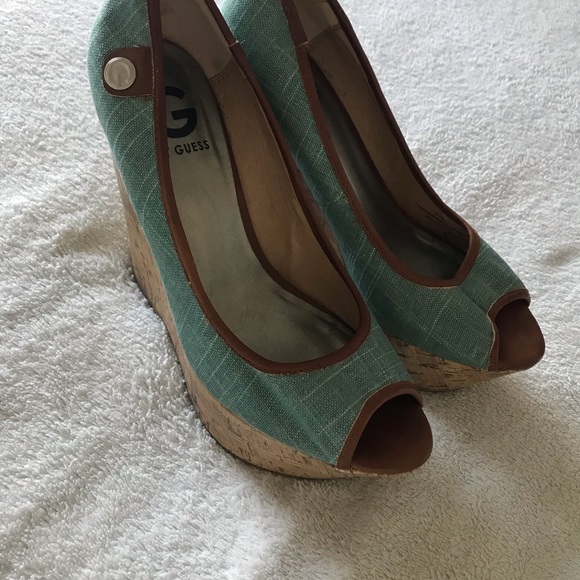 G by Guess Wedges (Size 9) Teal Color - Picture 3 of 3